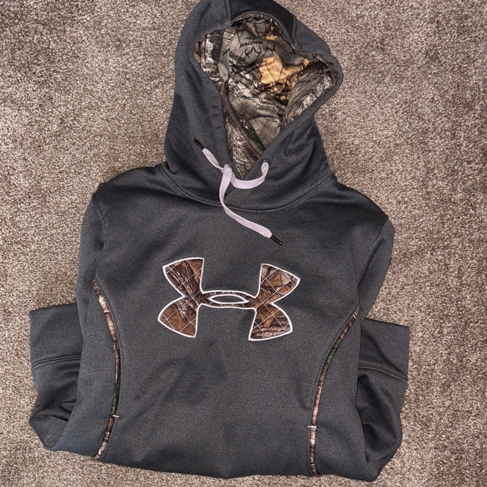 Under Armour Dark Gray Hoodie with Camo Accents